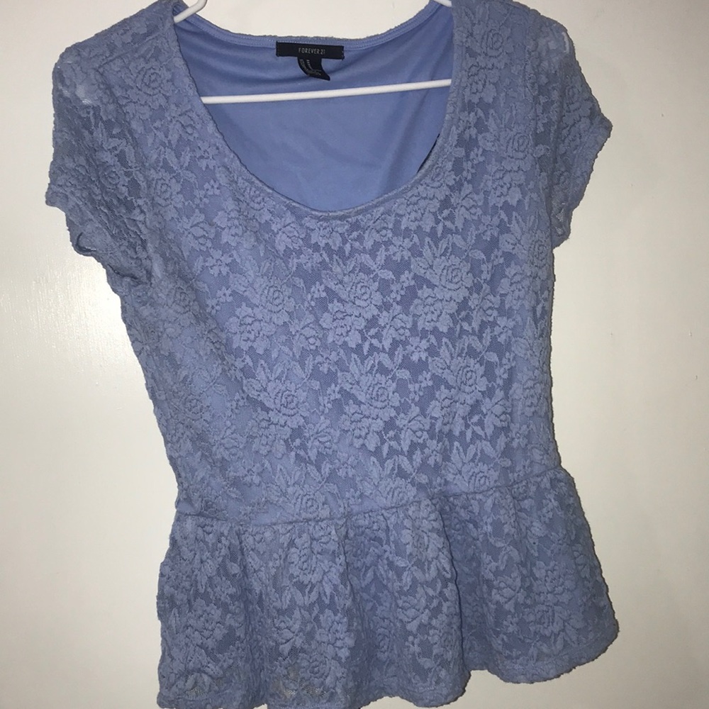Blue lace forever 21 shirt